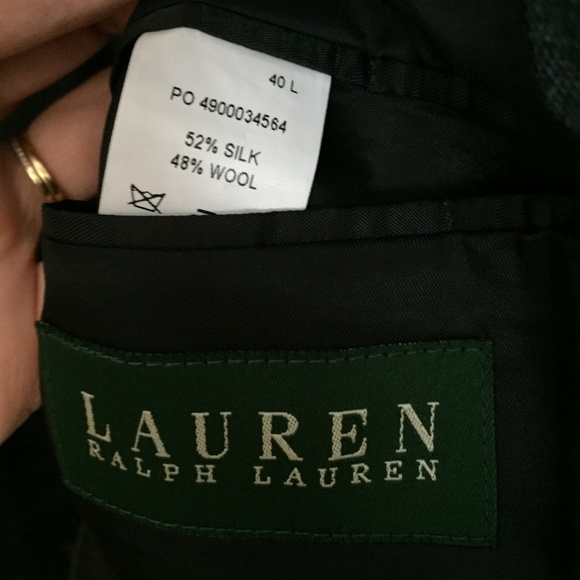 silk/wool sport coat suit jacket, gray- blue - Picture 4 of 5